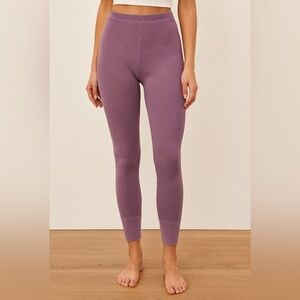 American Eagle Outfitters Lavender Ribbed Flannel Long John’s Leggings